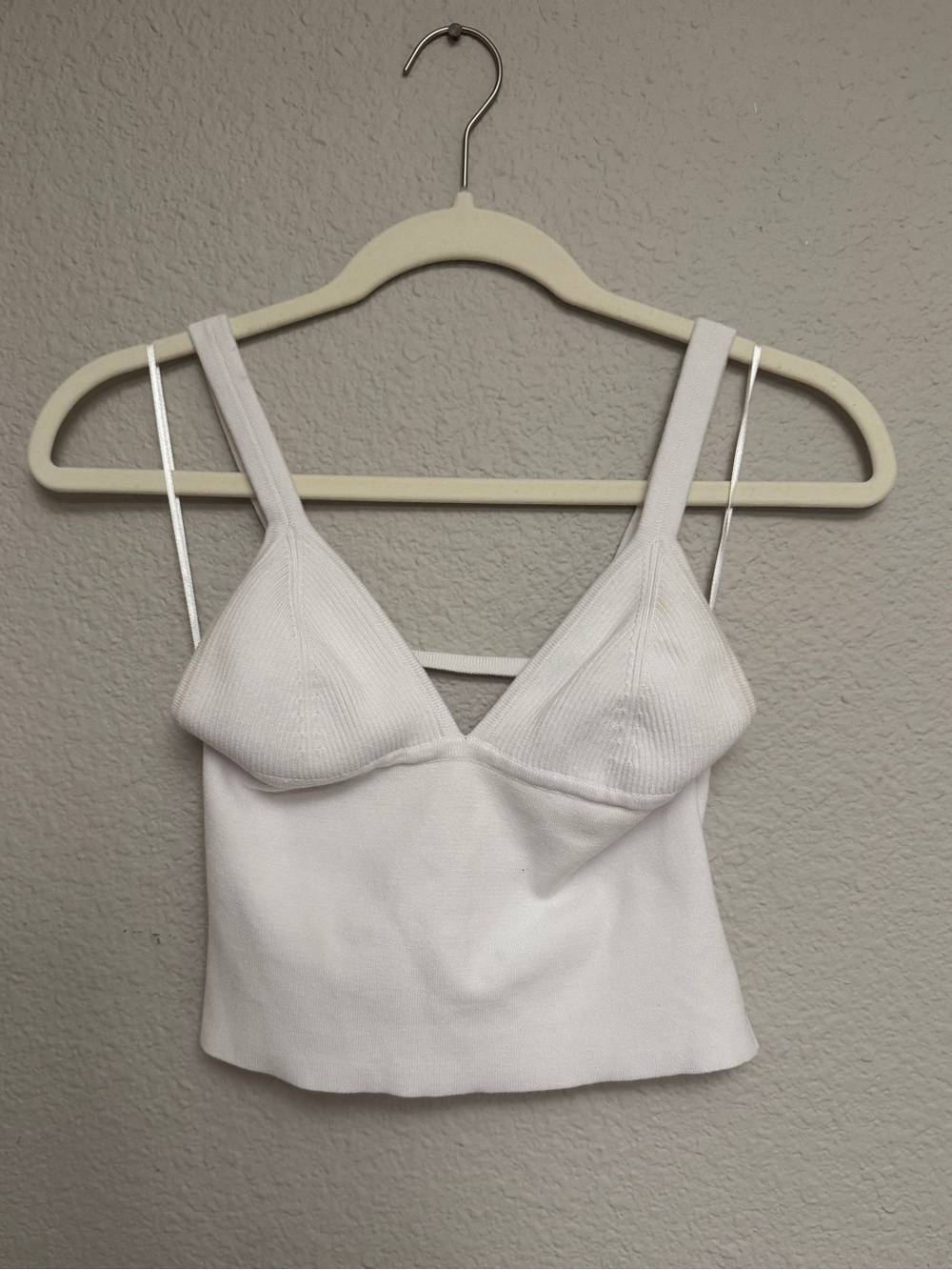 Free People Intimately White Ribbed Bralette Crop Top XS